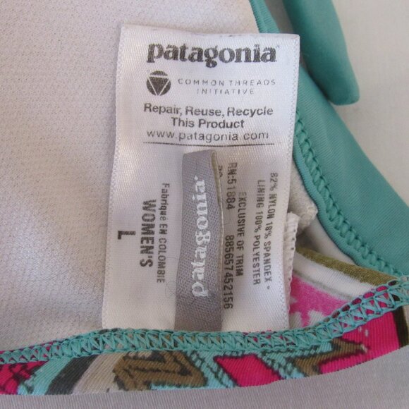 Patagonia Aqua Blue Boucau Halter Bikini Top Women's L Large - Picture 8 of 8